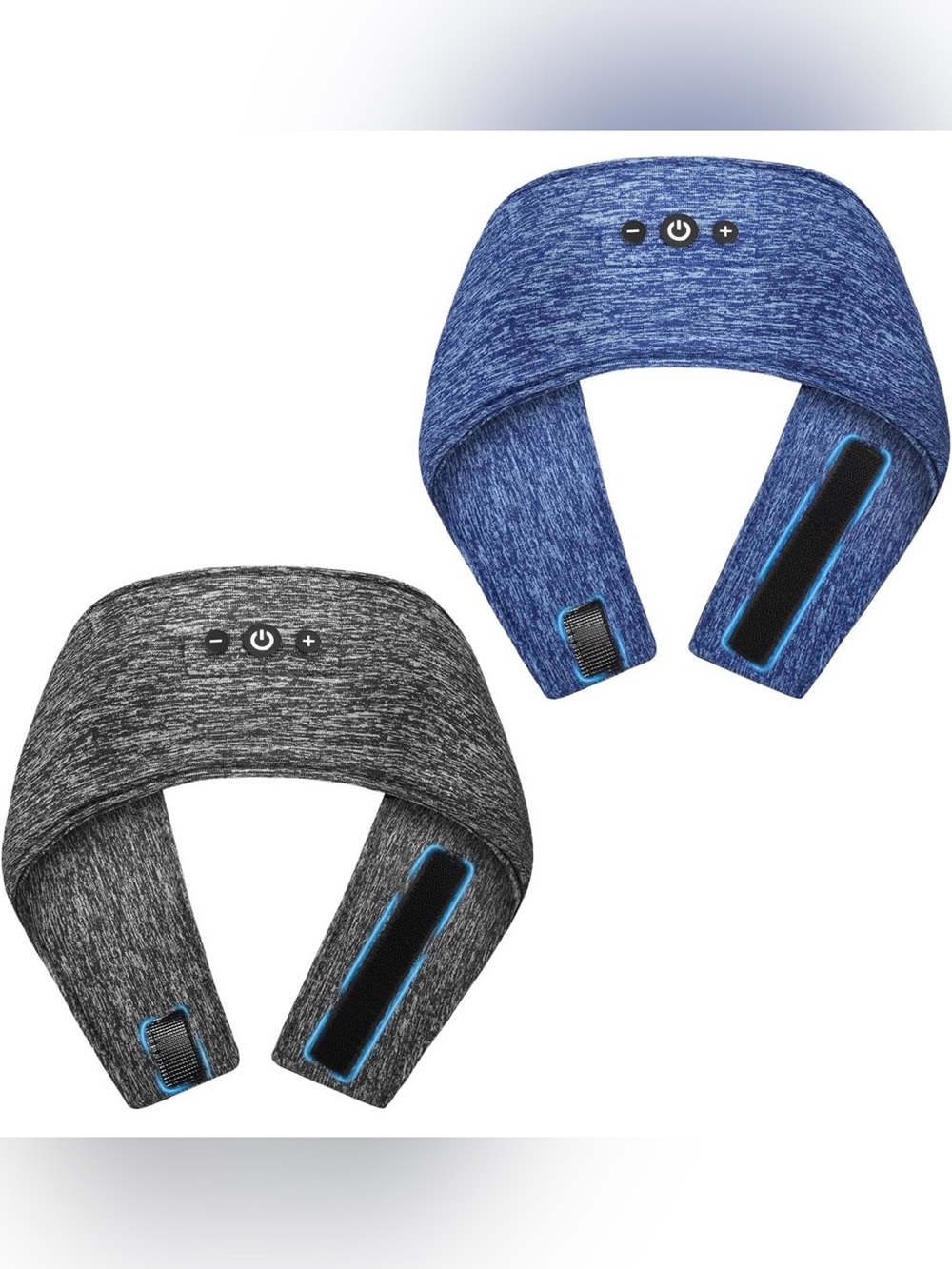 2-Pack Bluetooth Sleeping Headband Headphones – Blue & Gray | Brand New